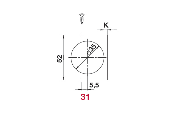 Петля 110 накладная с доводчиком, 52мм, Clip-on (cam), отделка никель